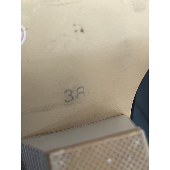 Women's Tall Black Western Croc Embossed Boots with Cutout Block Heel Size 38/8 - Picture 9 of 9